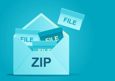 zip dosyaları bilgi grafiğinin vektör illüstrasyonu