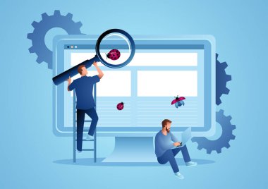 Gündelik bilgisayar analisti birlikte çalışarak bilgisayar hataları, beta testleri, test yazılımları, bilgisayar programlama kavramlarını arıyor.