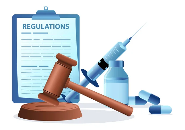 Pharmaceuticals Regulations Standardization Control Concept Vector Illustration — Vettoriale Stock