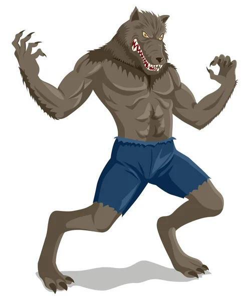 Vector Illustration Werewolf Horror Mythology Halloween Them — Stock Vector