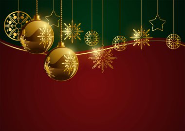 Lüks Noel altın süsü, vektör arkaplan