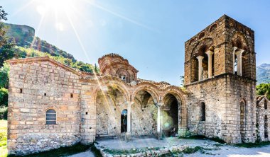 Bizans Kilisesi, Agia Sofia içinde Mystras, Peloponnese, Yunanistan.