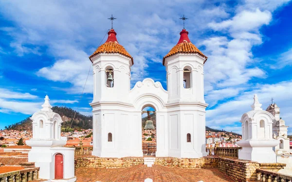 Bell Tower Kupola San Felipe Neri Monastery Sucre Bolivia High — стоковое фото