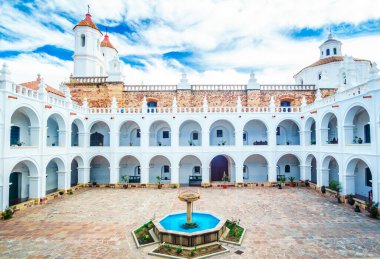 Courtyard of San Felipe de Neri monastery. Sucre, Bolivia. High quality photo