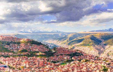Aerial perspective on La Paz in Bolivia. High quality photo
