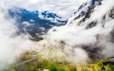 foggy mountain ath the death road, Bolivia. High quality photo