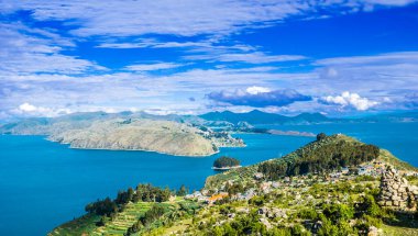 Isla Del Sol. ada güneş Bolivya'nın. Titicaca gölü. Güney Amerika.