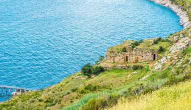 Isla Del Sol. ada güneş Bolivya'nın. Titicaca gölü. Güney Amerika.
