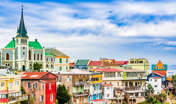 Tarihi Şehir Valparaiso Cityscape Üzerinde Göster — Stok fotoğraf