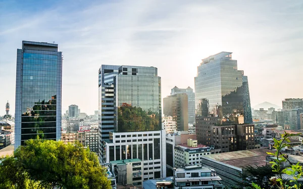 Santiago de Chile skyline from cerro Santa Lucia, Chile. High quality photo