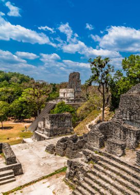 Tikal, Guatemala 'daki antik harabeler. Yüksek kalite fotoğraf