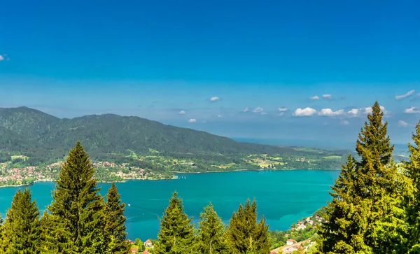 Vista Panorámica Del Lago Tegernsee Desde Ruta Senderismo — Foto de Stock
