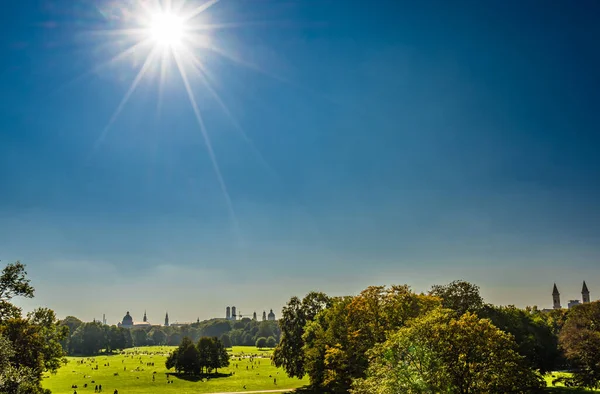 Panorama Mnichova Německo Pohled Anglické Zahrady Mnichov Německo Evropa Veřejné — Stock fotografie