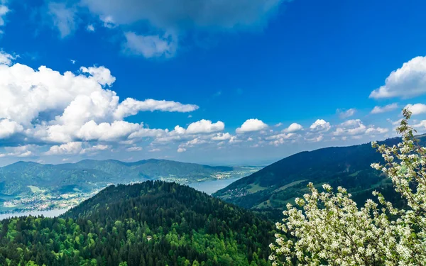 Gyönyörű Alpesi Kilátás Wallberg Közelében Híres Tegernsee Bajorország Németország Kiváló — Stock Fotó