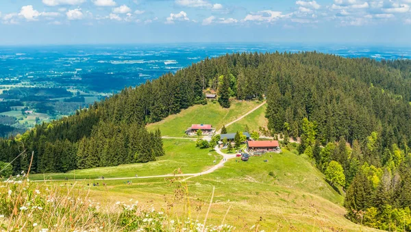 Vista Sobre Cabana Alpina Floresta Por Schliersee Baviera Alemanha Foto — Fotografia de Stock