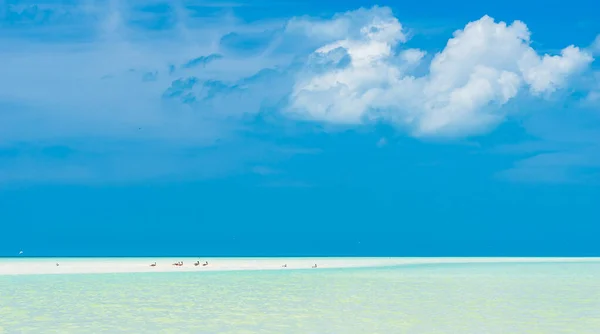 Vista Aérea Panorâmica Mar Caribe Ilha Holbox México Foto Alta — Fotografia de Stock