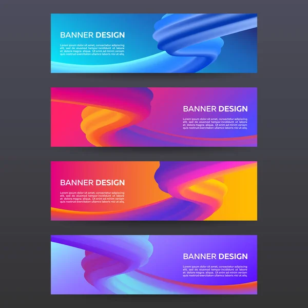 Abstract banners set. Vibrant flow — 스톡 벡터