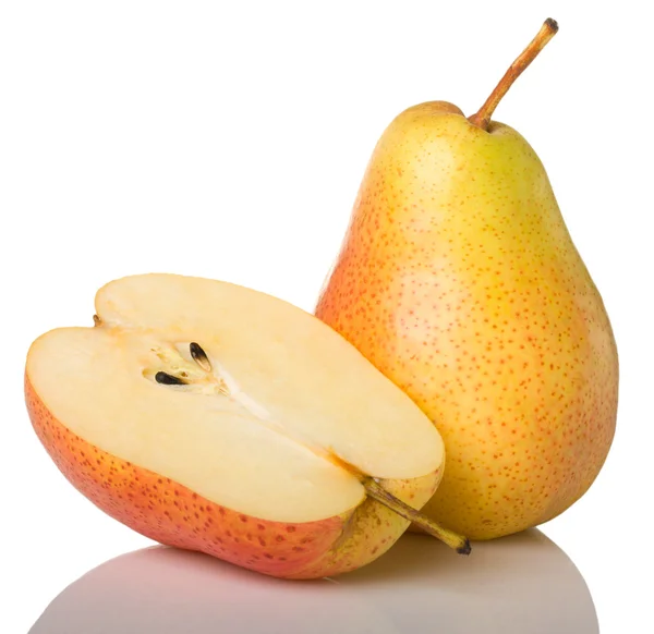 Yellow pear and half — Stock Photo, Image
