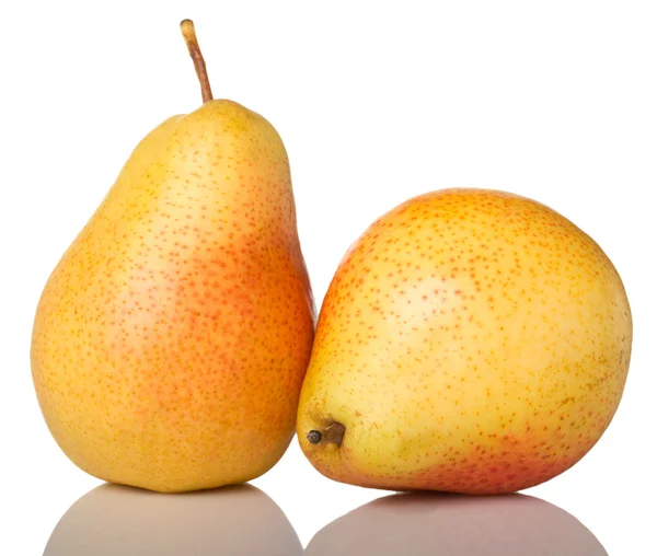 Two ripe red-yellow pears — Stock Photo, Image