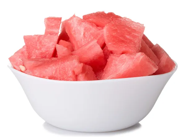 Watermelon pieces in bowl — Stock Photo, Image