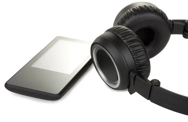 Lettore audio moderno e cuffie — Foto Stock
