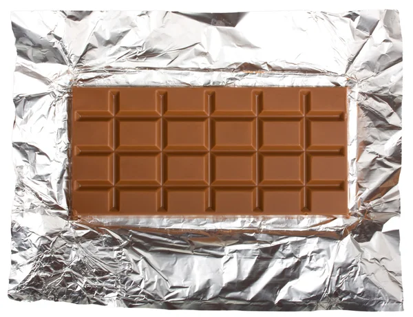 Chokladkaka på folie Royaltyfria Stockfoton
