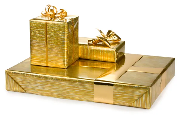 Coffrets cadeaux dorés — Photo