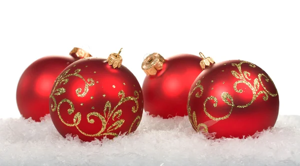 Boules de Noël rouges avec motif — Photo