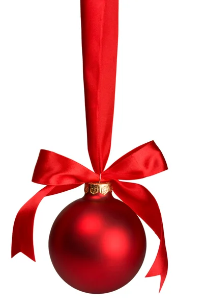 Balle de Noël rouge suspendue Images De Stock Libres De Droits