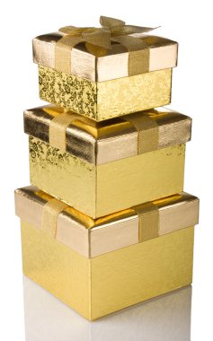 altın hediye kutuları yığını