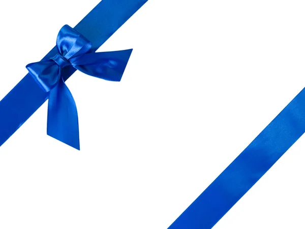 Blue ribbons with bow — Stock Photo, Image