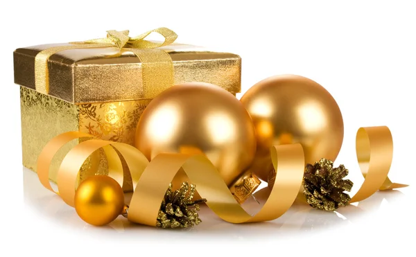 Caixa de presente de Natal e bugigangas Fotos De Bancos De Imagens