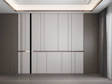 Modern lüks oturma odası iç tasarım ve boş desenli duvar arka planı