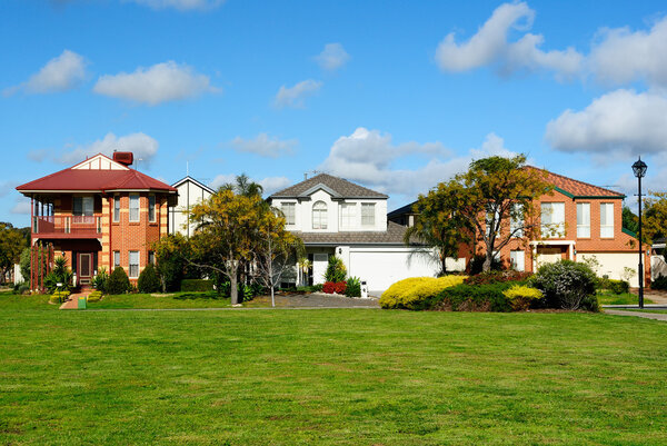Suburban Street with modern houses