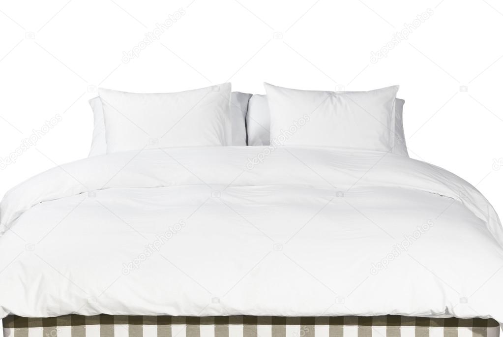 White pillows and blanket on a bed