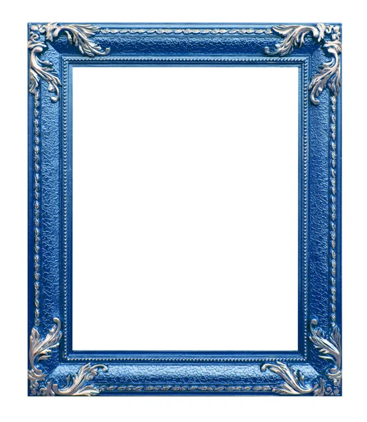 Moldura de foto azul no fundo branco — Fotografia de Stock