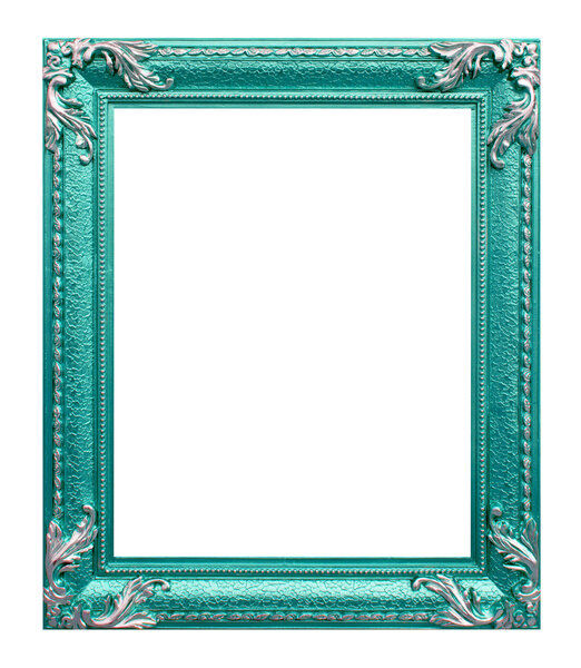 blue photo frame on the white background