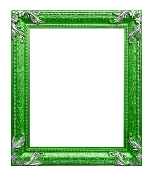 Green photo frame on the white background — Stock Photo, Image