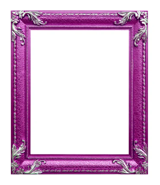 Moldura de foto rosa no fundo branco — Fotografia de Stock