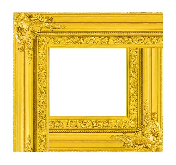 白色背景上的金相框 — 图库照片