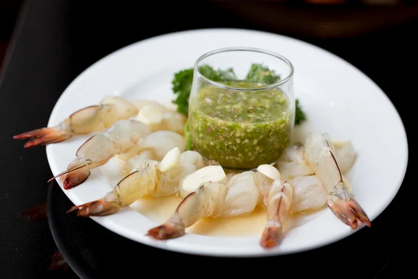 Camarão em molho de peixe, quente e picante — Fotografia de Stock