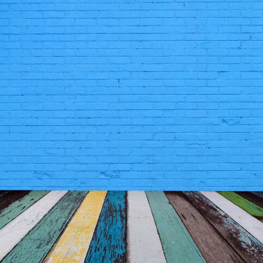 Oda iç mavi tuğla duvar kökenli