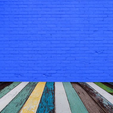Oda iç mavi tuğla duvar kökenli