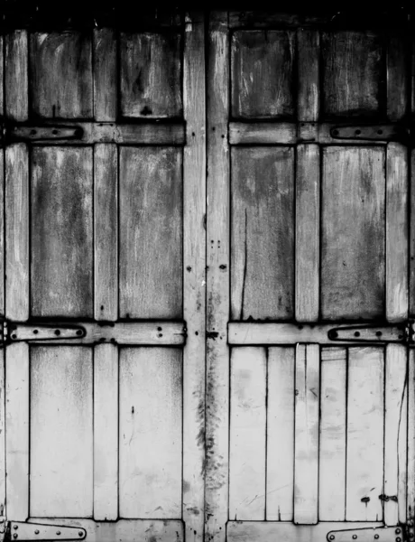 Blanco y negro Vieja ventana de madera — Foto de Stock