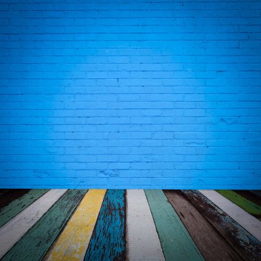Oda iç mavi tuğla duvar kökenli