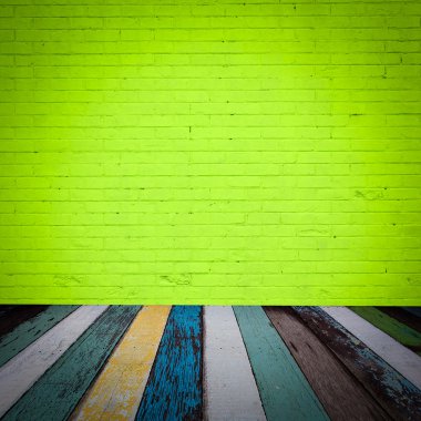 Oda iç yeşil tuğla duvar kökenli