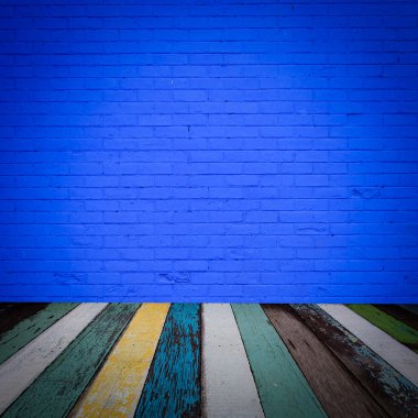 Oda iç mavi tuğla duvar kökenli