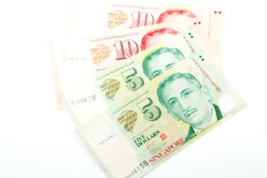 Singapur para beyaz zemin üzerine