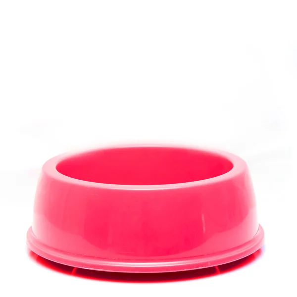 Pink Pet Bowl Isolated on White Background. — Stock Photo, Image