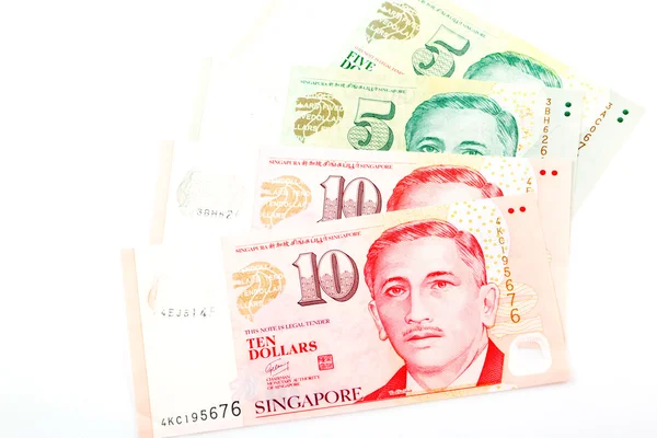 Dinero de Singapur en el fondo blanco — Foto de Stock